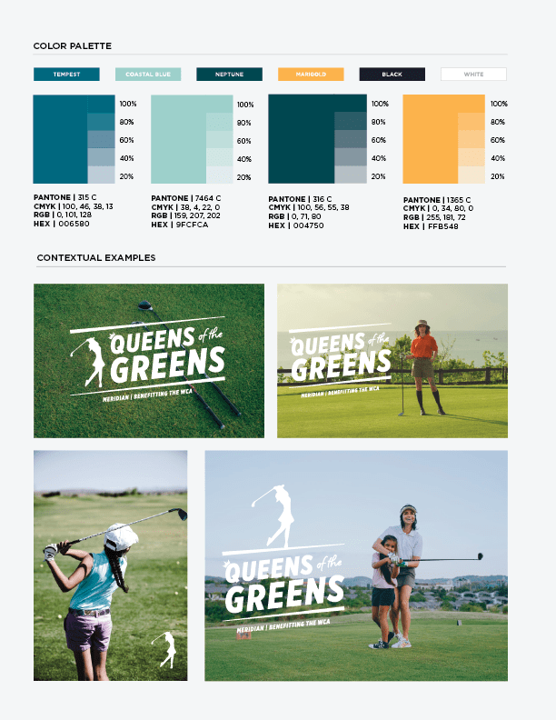Brand design package - Queens of the Greens image guidelines